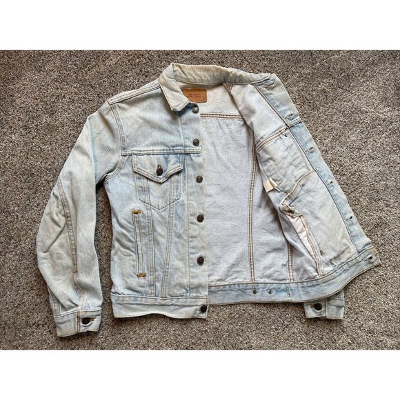 Vintage 80's Mens Small Levis Strauss Denim Jean Trucker Jacket WPL423 USA - Picture 3 of 10